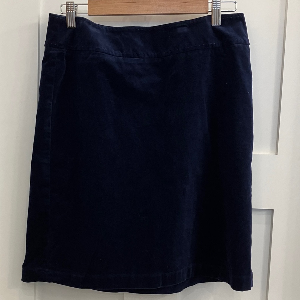 Talbots Deep Blue Brushed Velvet/Corduroy Skirt
